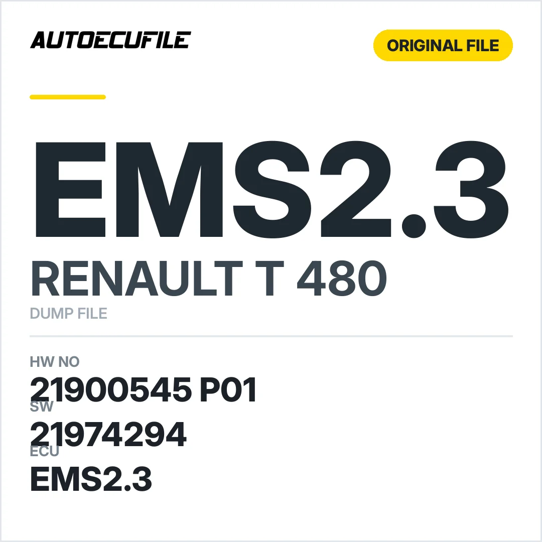 RENAULT T 480 EMS2.3 21900545 P01  22581496 21974294 DUMP