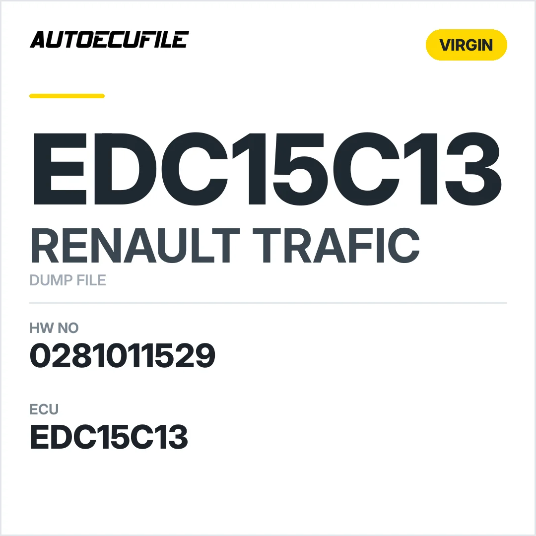 RENAULT TRAFIC  EDC15C13 0281011529 VIRGIN DUMP