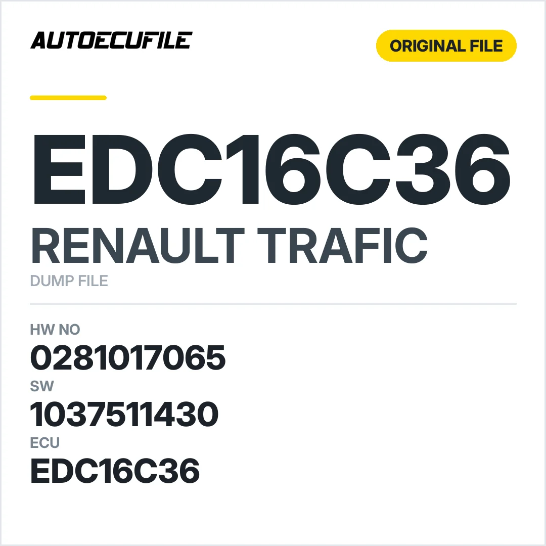 RENAULT TRAFIC EDC16C36 0281017065 1037511430 DUMP