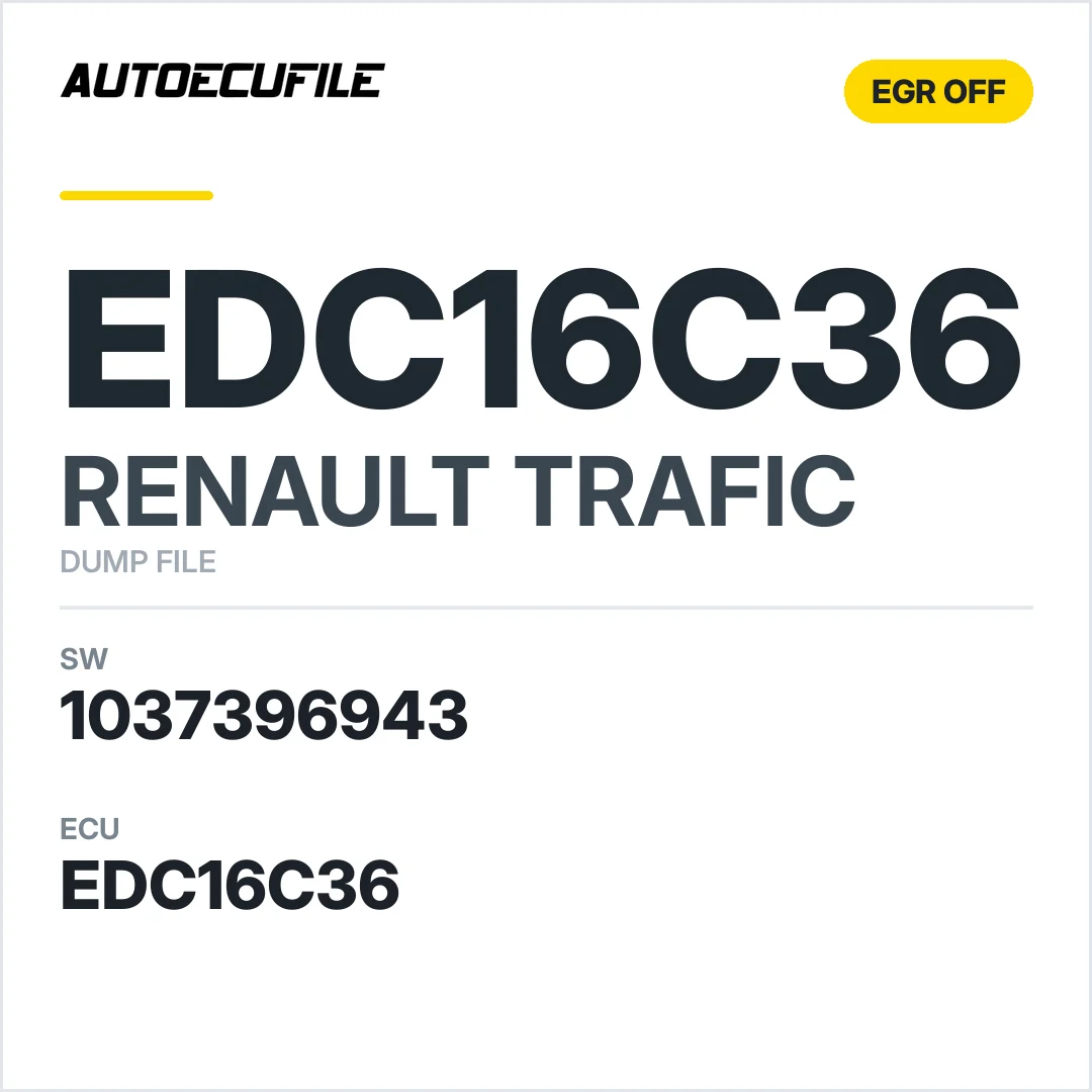 RENAULT TRAFIC EDC16C36 1037396943 EGR OFF DUMP