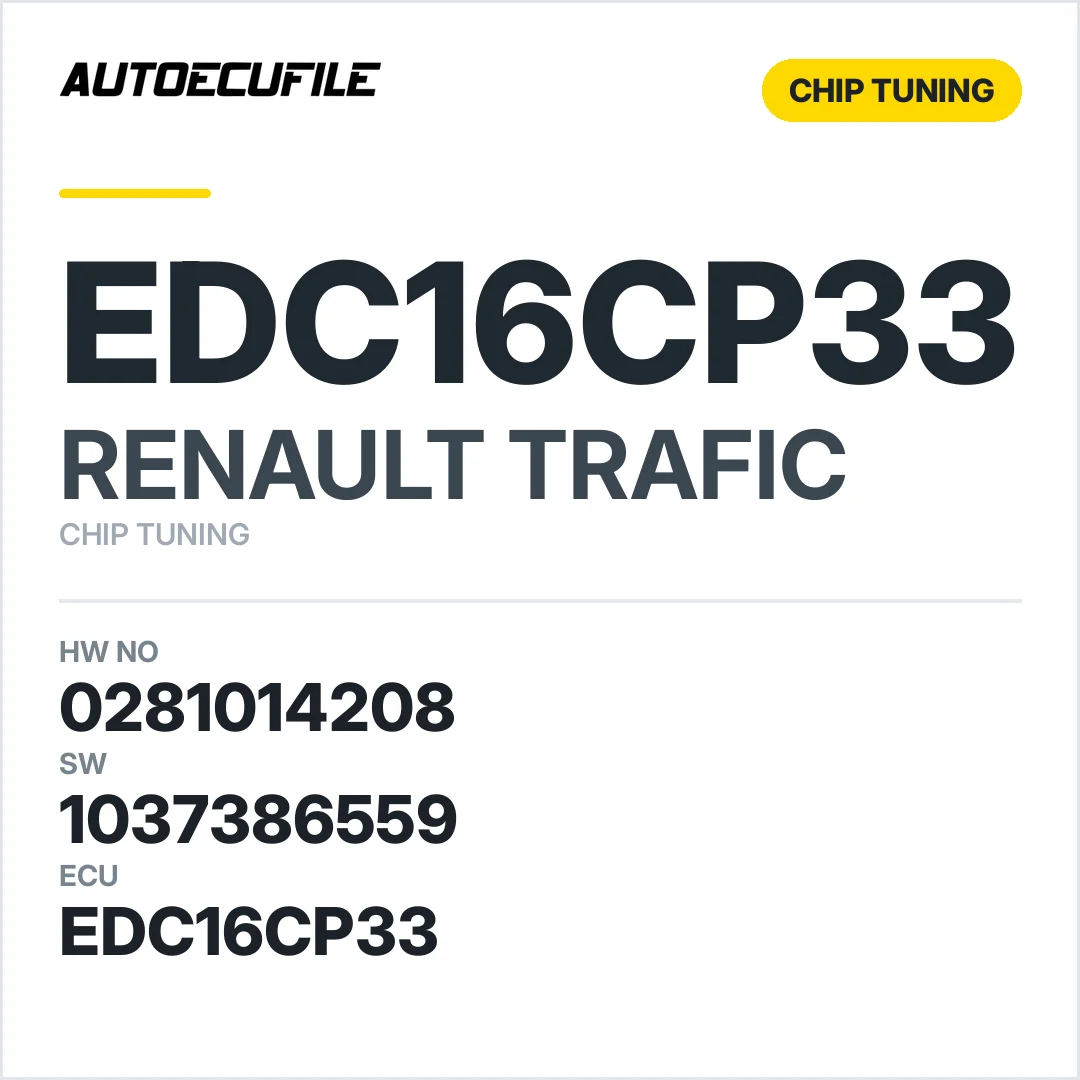 RENAULT TRAFIC EDC16CP33 0281014208 1037386559 STAGE1 TUNED