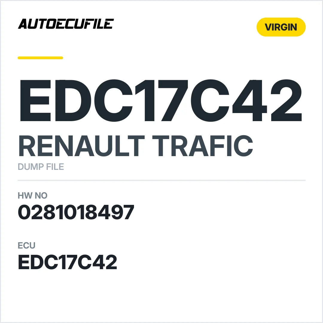 RENAULT TRAFIC EDC17C42 0281018497 VIRGIN DUMP