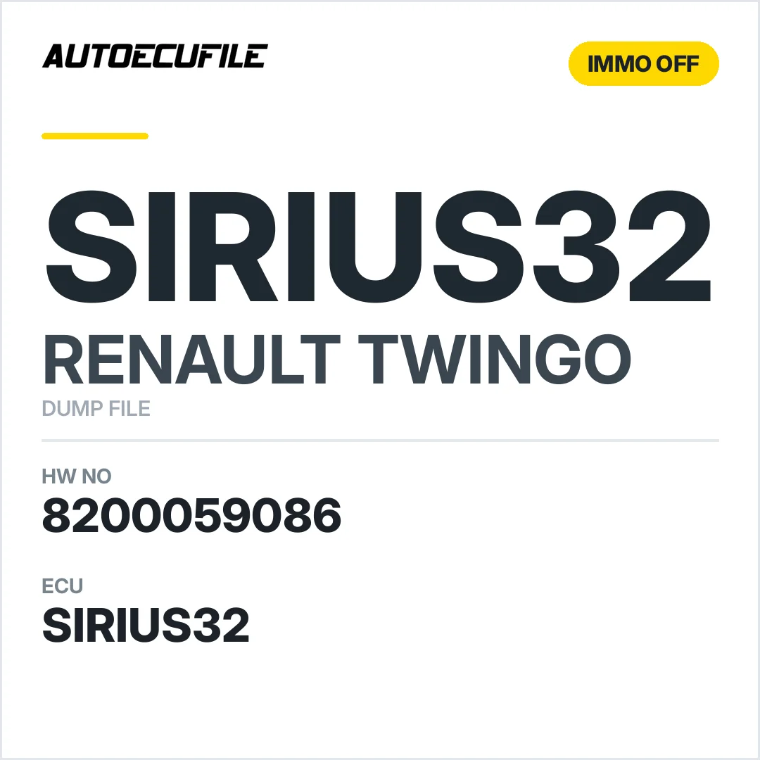 RENAULT TWINGO SIRIUS32 8200059086 8200044437 IMMO OFF DUMP