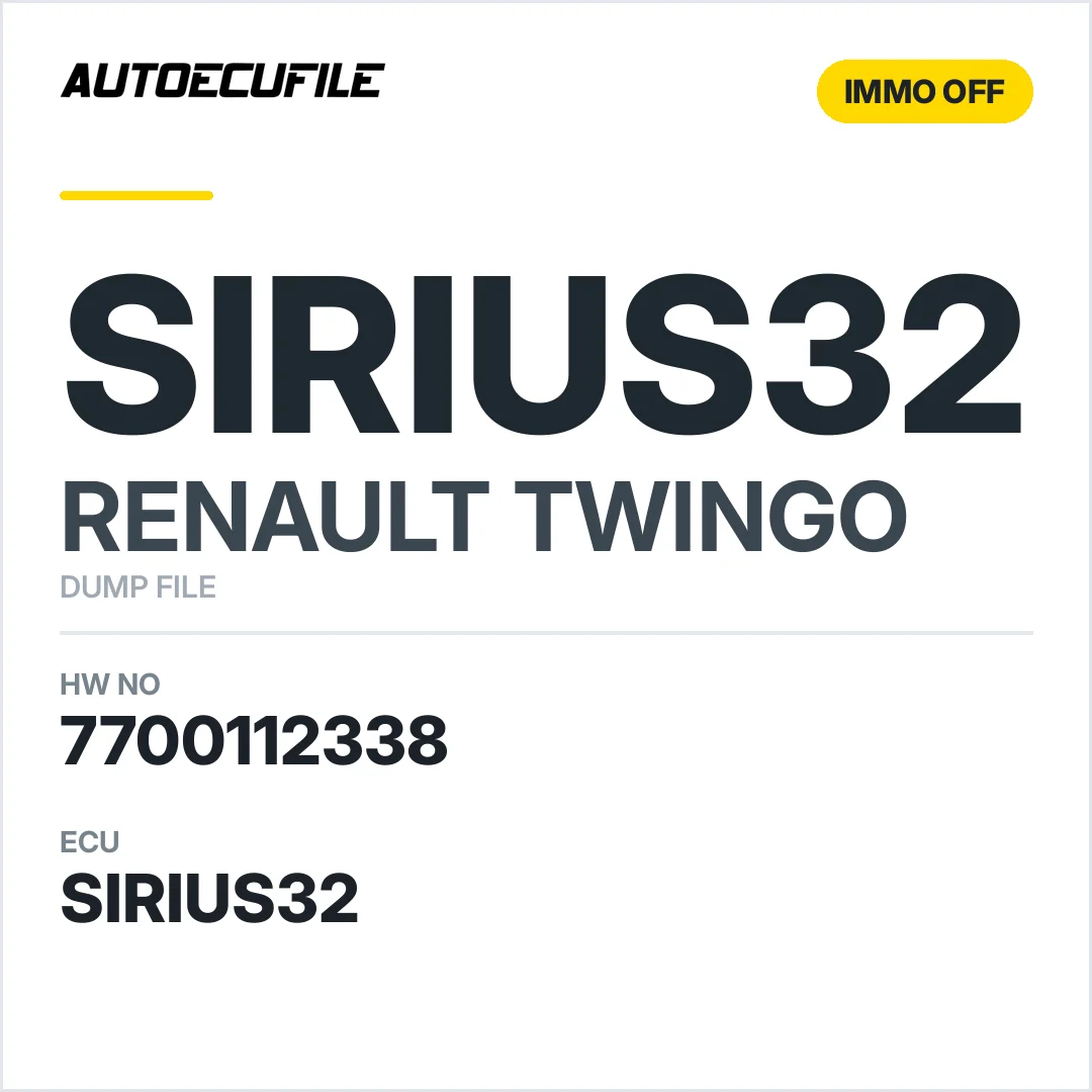 RENAULT TWINGO SIRIUS32 S110030102 B  7700112338 IMMO OFF DUMP