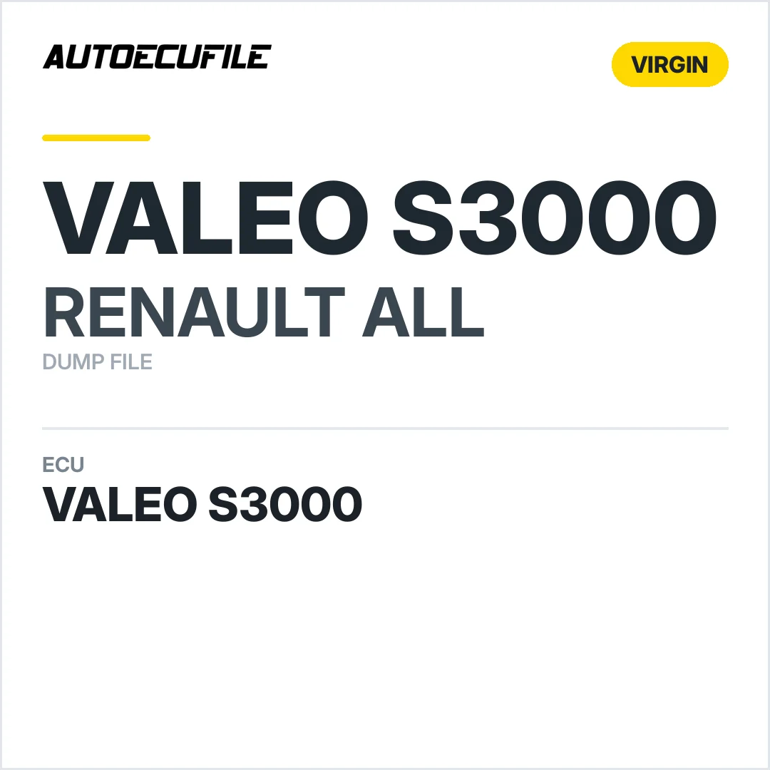 RENAULT VALEO S3000 VIRGIN DUMP