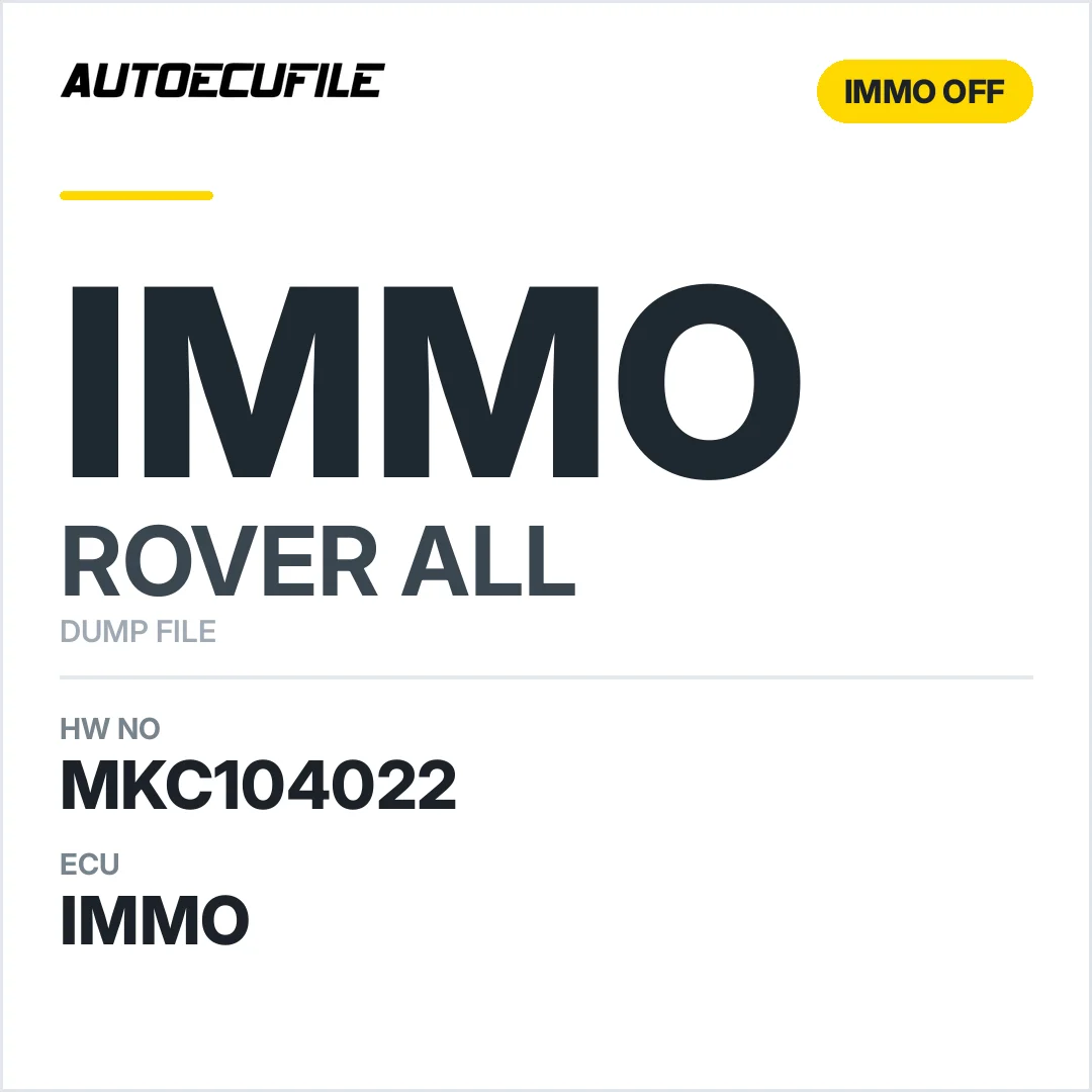 ROVER MKC104022 IMMO OFF DUMP