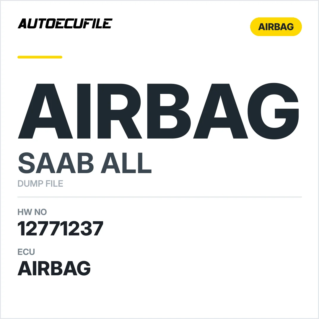 SAAB AIRBAG 12771237  582219  4016620A6 DUMP