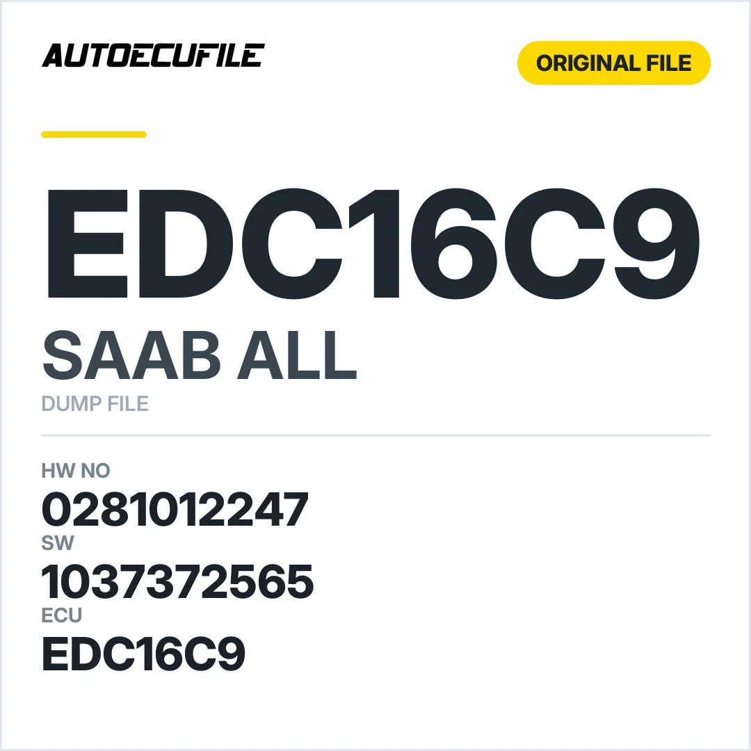 SAAB EDC16C9 0281012247 1037372565 DUMP