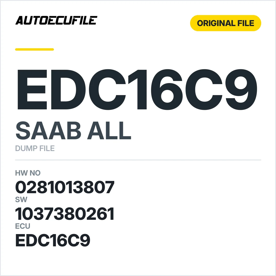 SAAB EDC16C9 0281013807 1037380261  DUMP