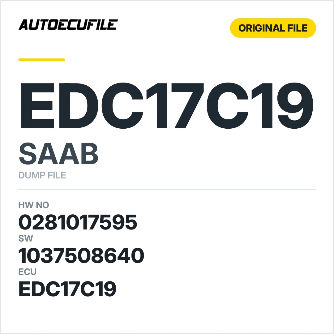 SAAB EDC17C19 0281017595 1037508640 DUMP