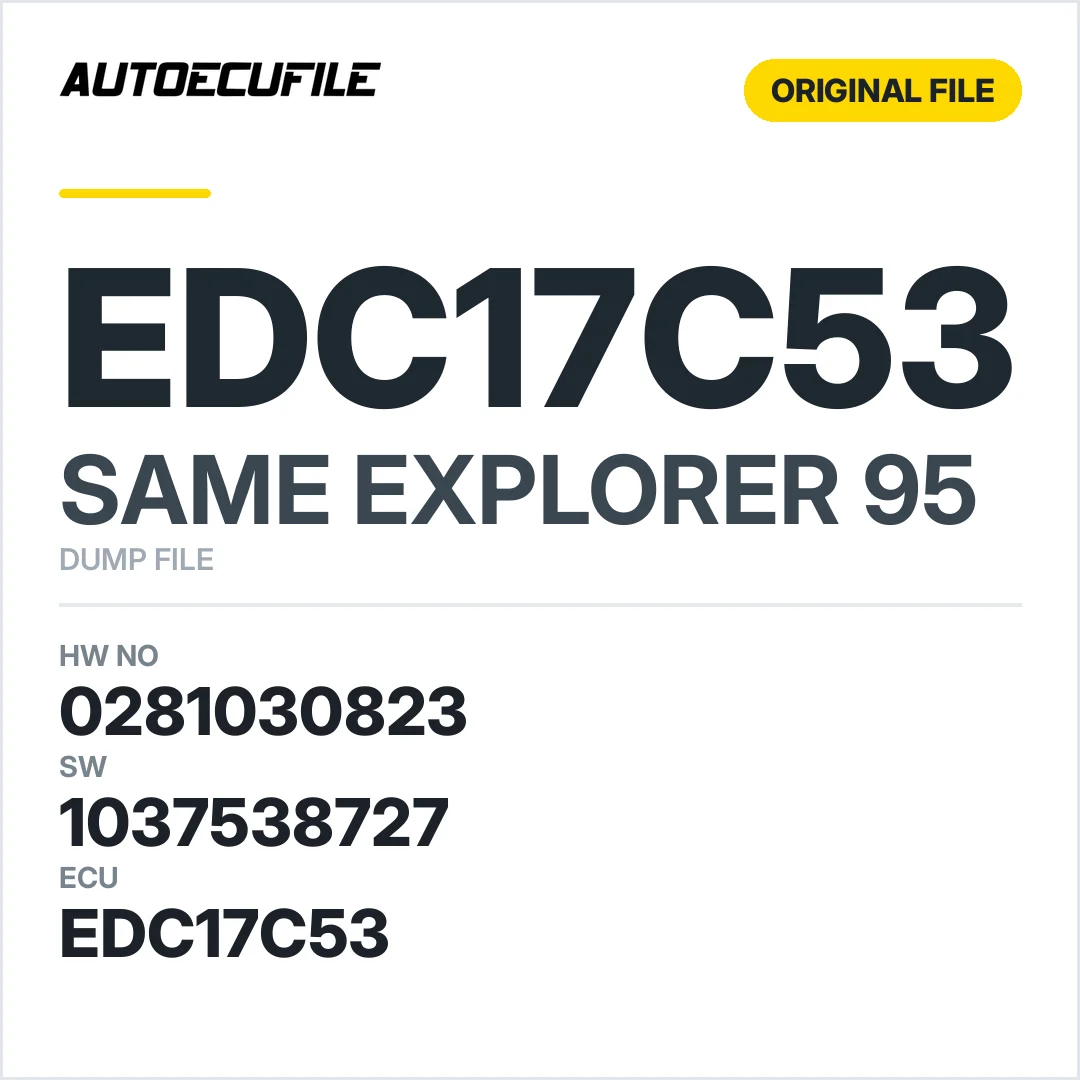 SAME EXPLORER 95 EDC17C53 0281030823 1037538727 P128XV02 DUMP