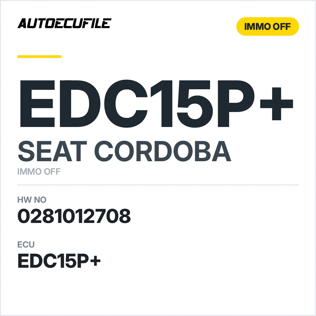 SEAT CORDOBA EDC15P+ 0281012708 IMMO OFF