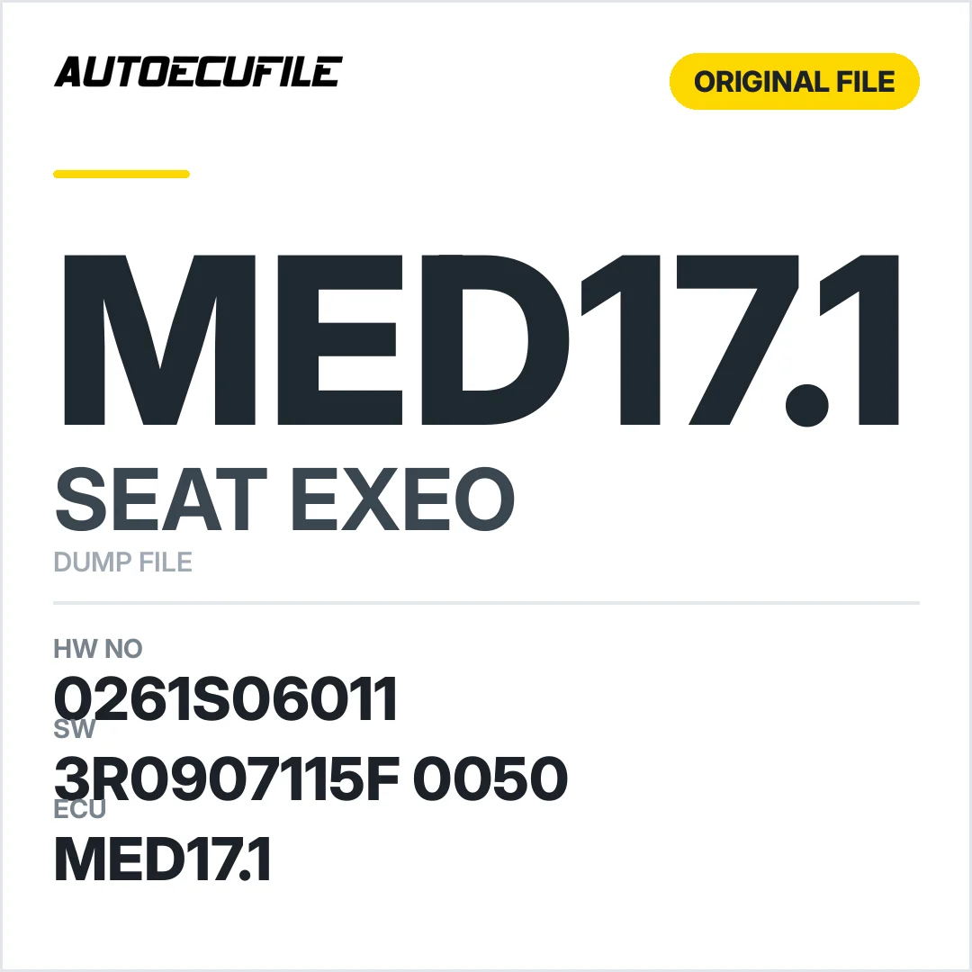 SEAT EXEO MED17.1 3R0907115F 0050 1037516949 DUMP