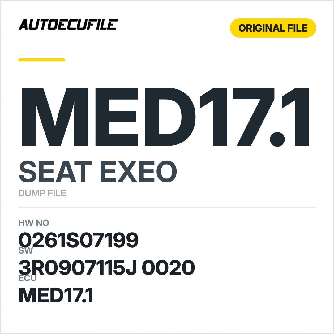 SEAT EXEO MED17.1 3R0907115J 0020 1037520933 DUMP
