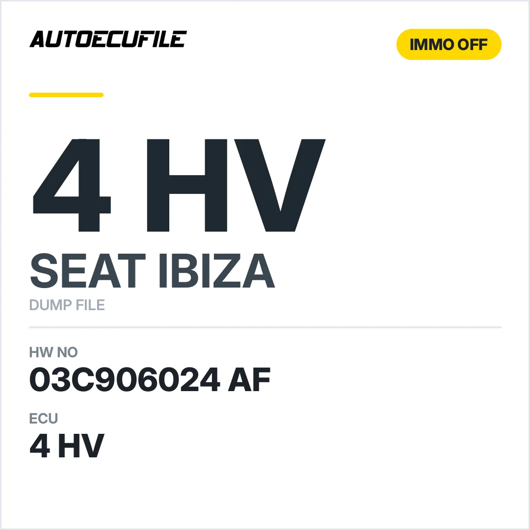 SEAT IBIZA 4HV  03C906024 AF IMMO OFF DUMP