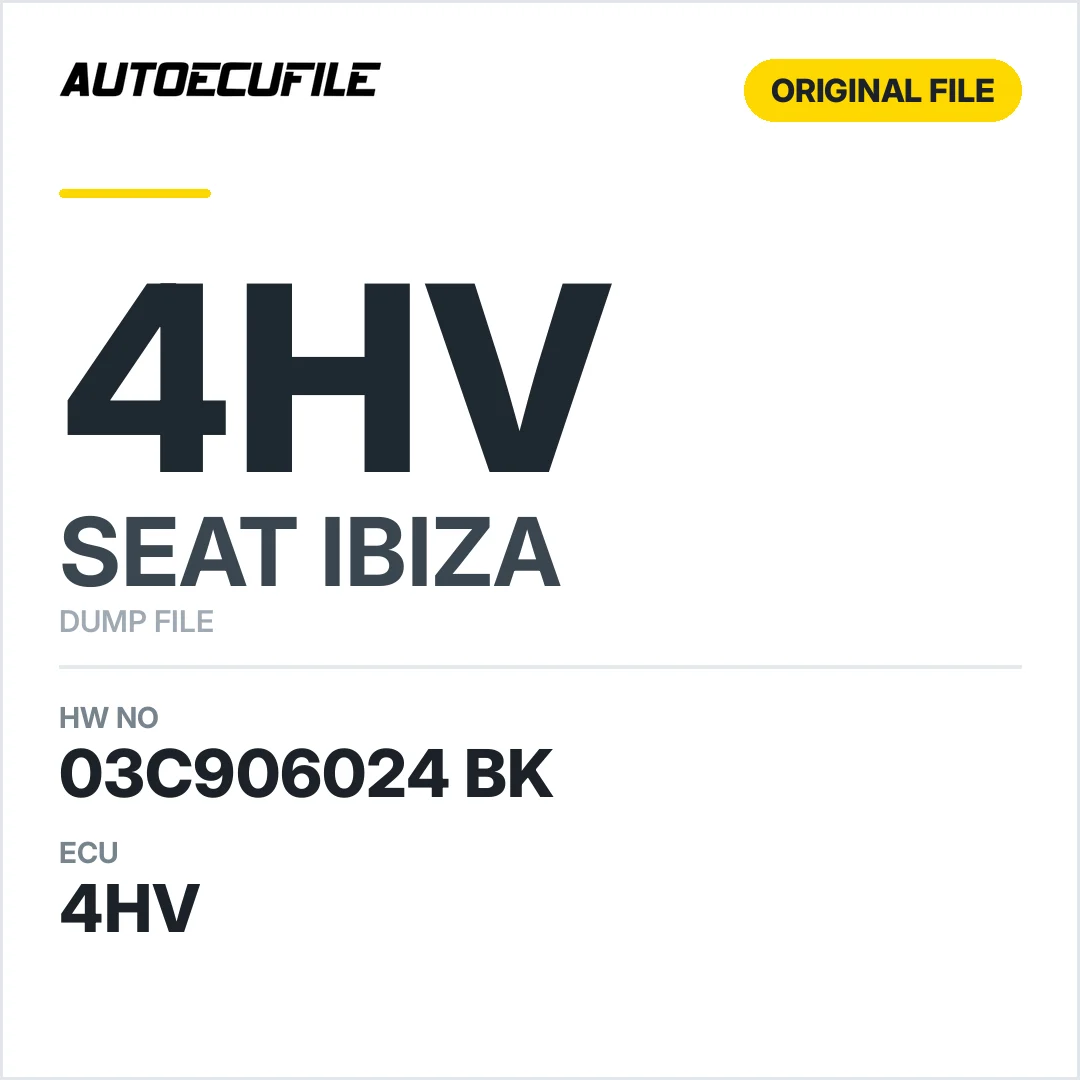 SEAT IBIZA 4HV 03C906024 BK DUMP
