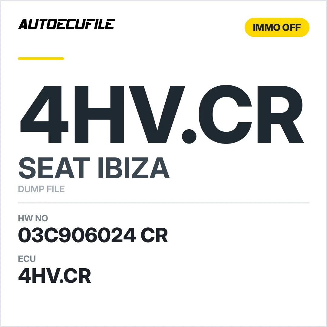 SEAT IBIZA 4HV 03C906024 CR IMMO OFF DUMP