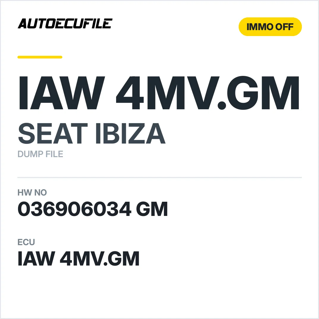 SEAT IBIZA 4MV.GM 036906034 GM IMMO OFF DUMP