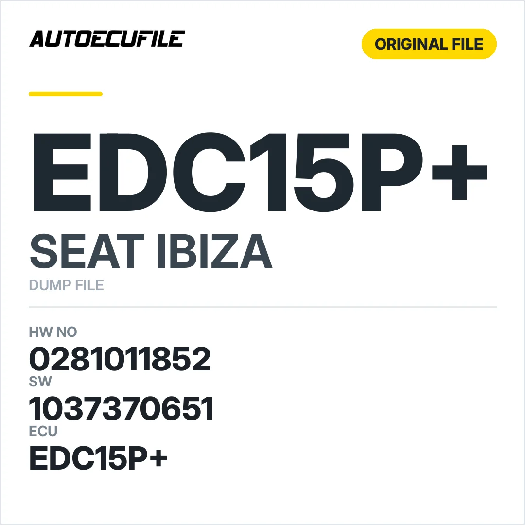 SEAT IBIZA EDC15P+ 0281011852 1037370651 DUMP