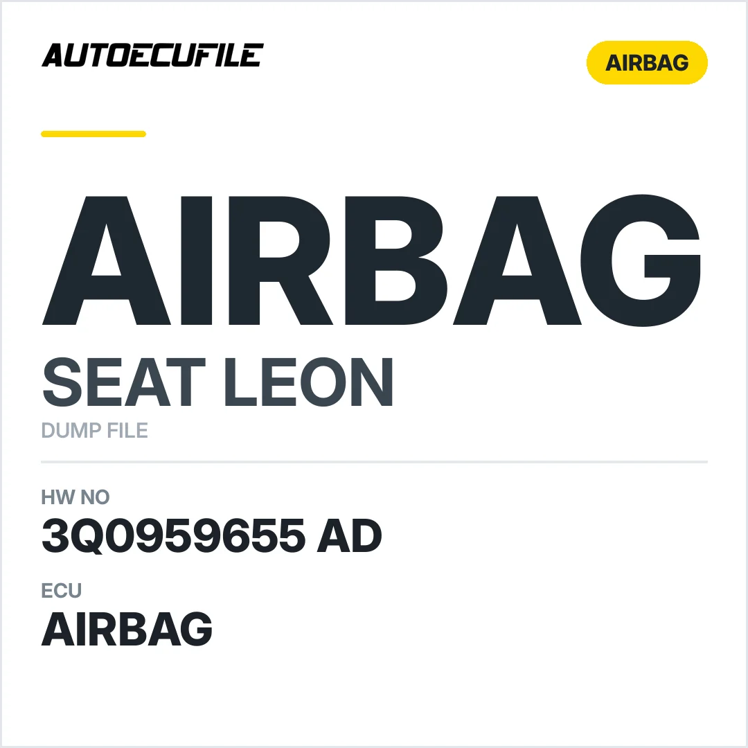SEAT LEON AIRBAG VW20 3Q0959655 AD DUMP