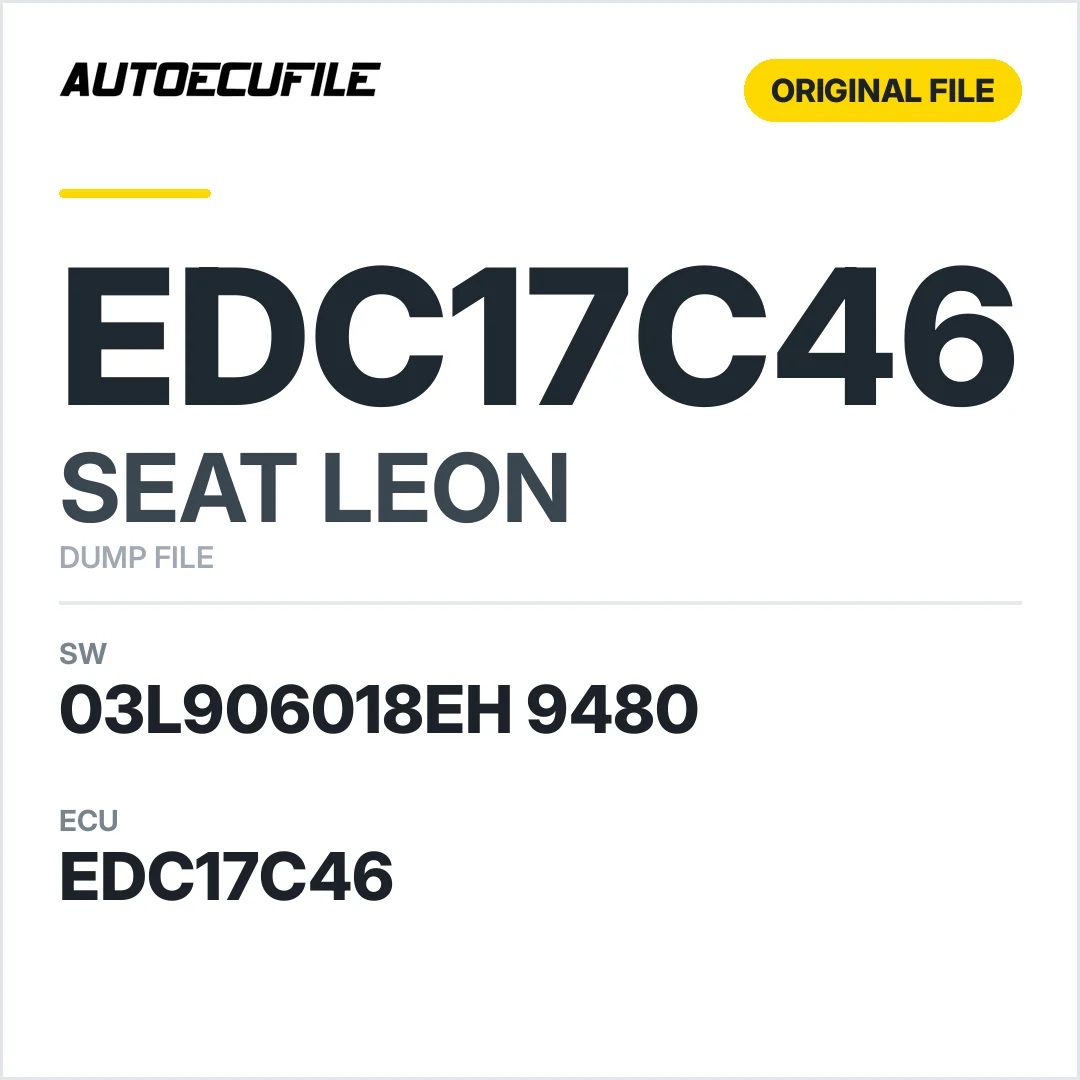 SEAT LEON EDC17C46 03L906018EH 9480 1037519379 DUMP