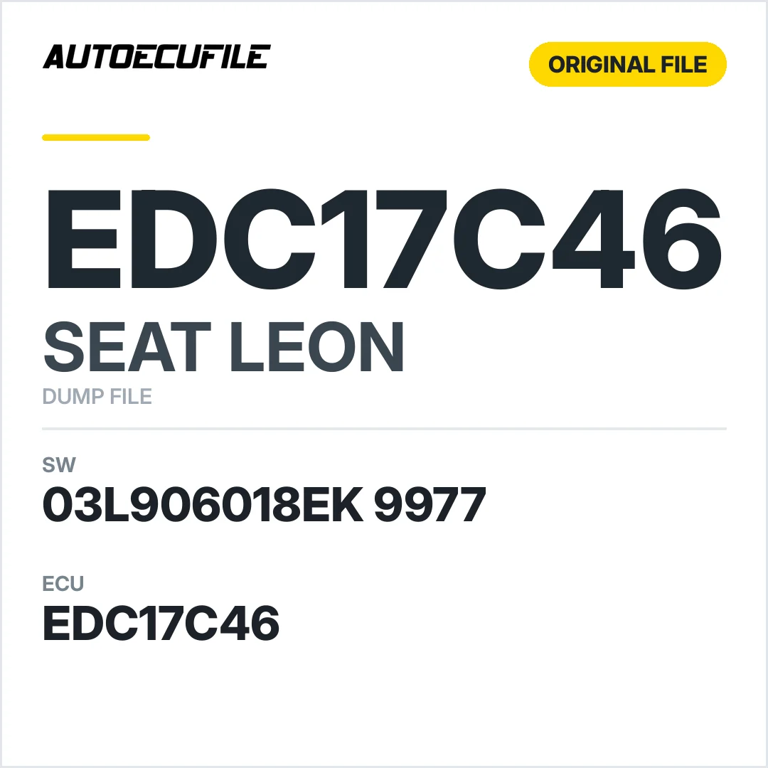 SEAT LEON EDC17C46 03L906018EK 9977 1037561776 DUMP