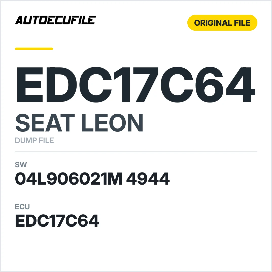 SEAT LEON EDC17C64 04L906021M 4944 1037531313 DUMP
