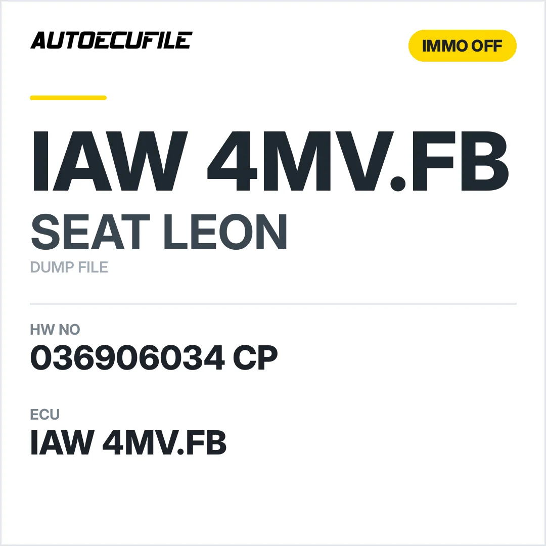 SEAT LEON IAW 4MV.FB 036906034 CP IMMO OFF DUMP
