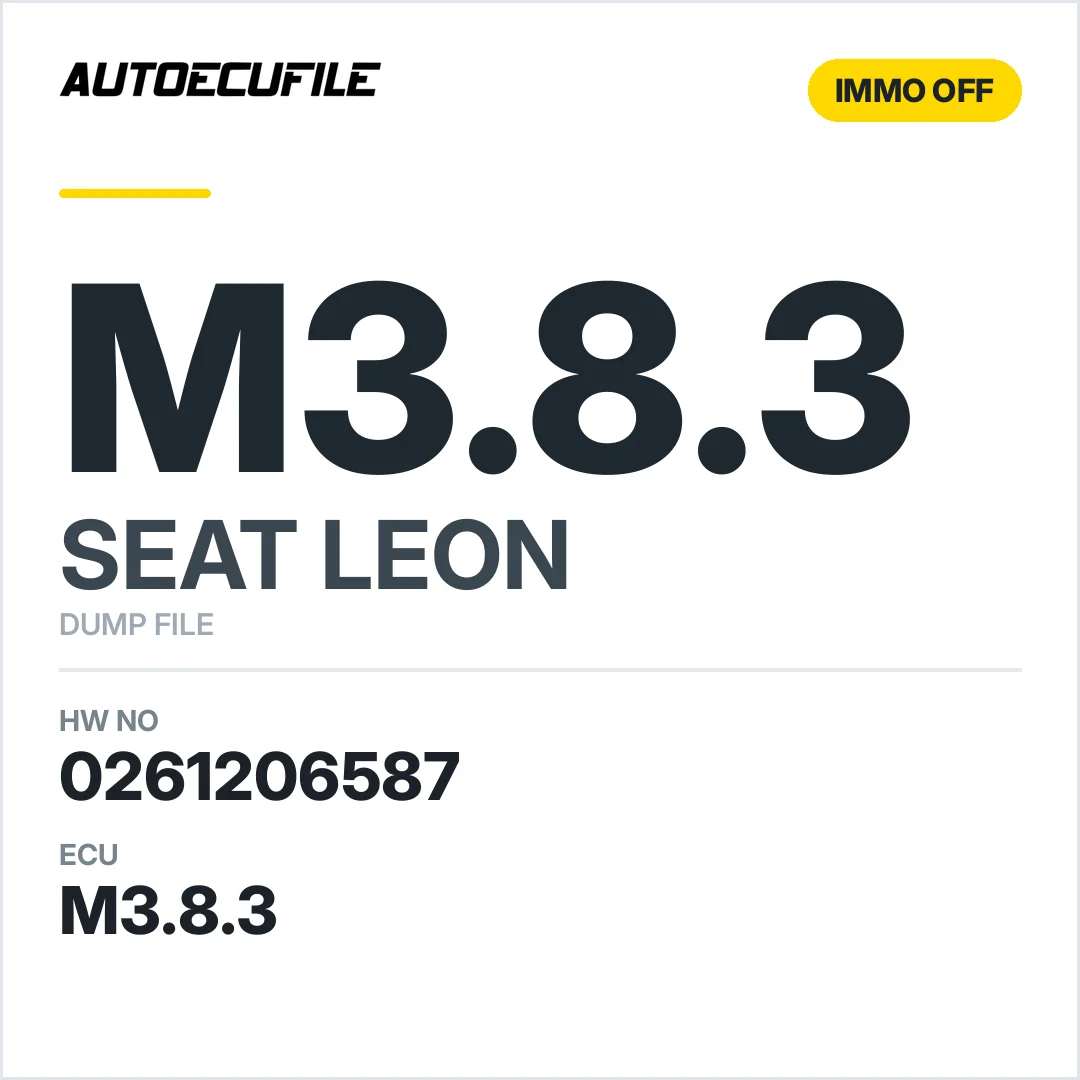 SEAT LEON M3.8.3 0261206587 06A906018 GC IMMO OFF DUMP