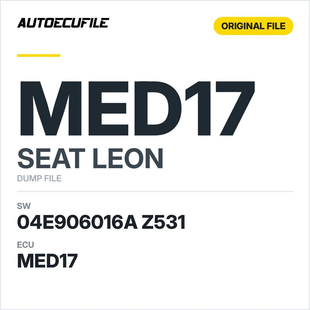 SEAT LEON MED17 04E906016A Z531 DUMP
