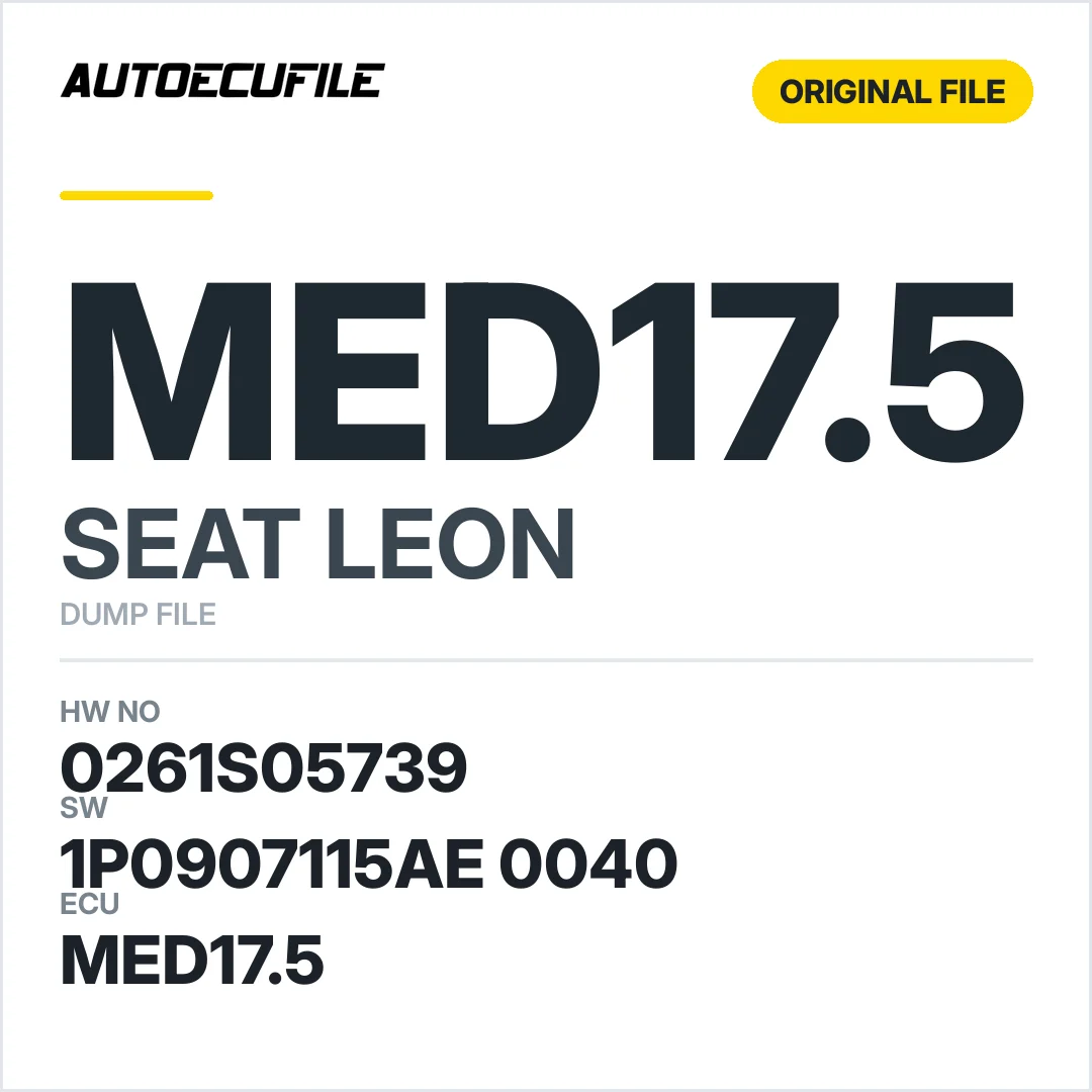 SEAT LEON MED17.5 1P0907115AE 0040 1037522284 DUMP