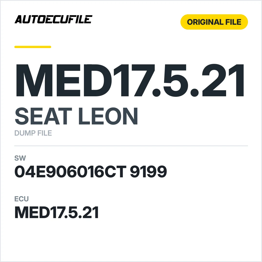 SEAT LEON MED17.5.21 04E906016CT 9199 10SW007609 DUMP