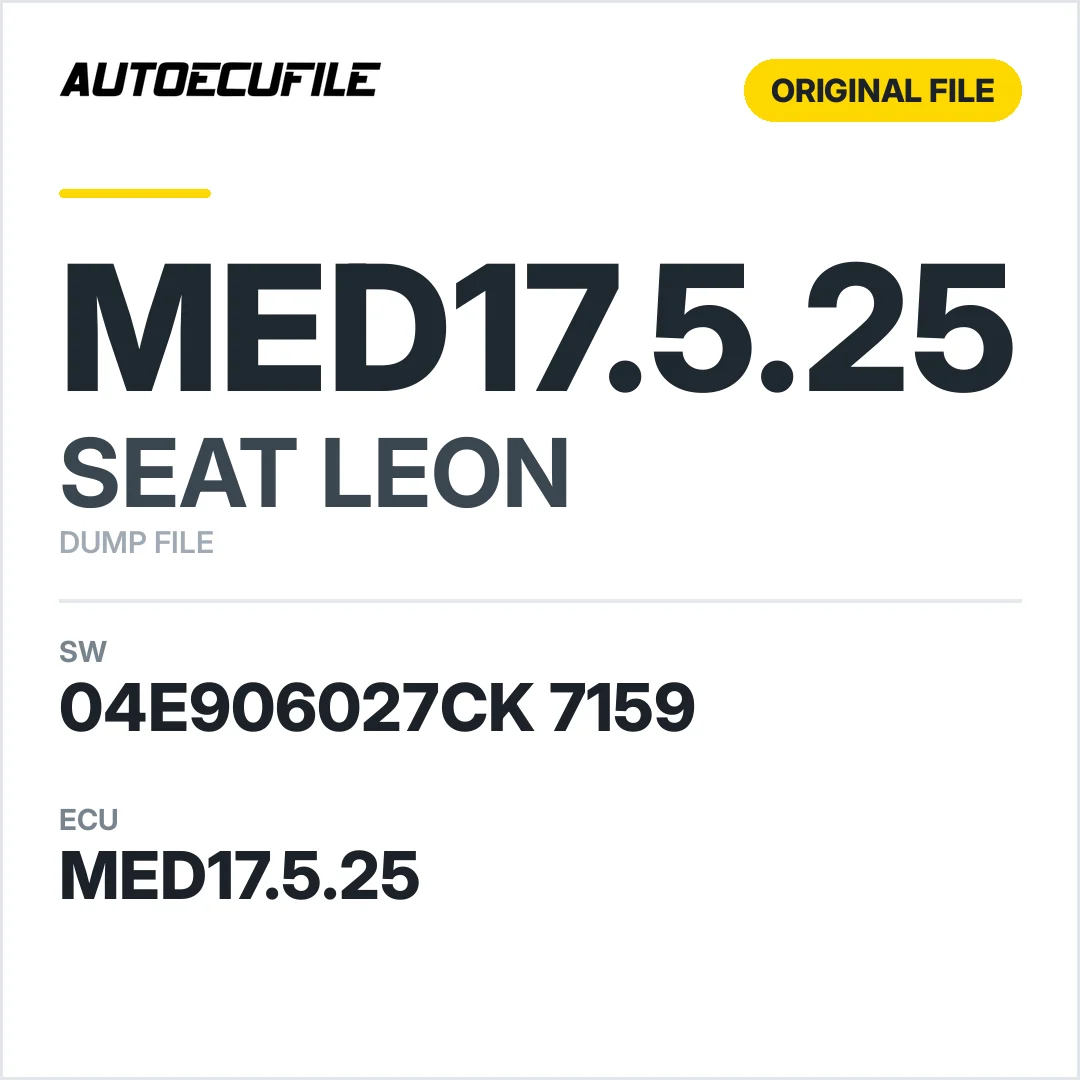 SEAT LEON MED17.5.25 04E906027CK 7159 1037540715 DUMP