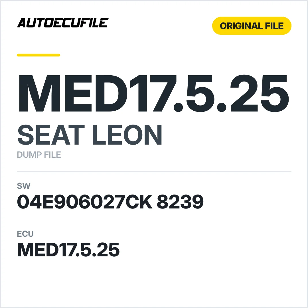 SEAT LEON MED17.5.25 04E906027CK 8239 1037548844 DUMP