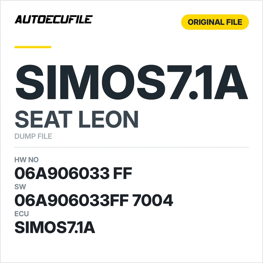 SEAT LEON SIMOS7.1A 06A906033FF  06A906033FF 7004 DUMP