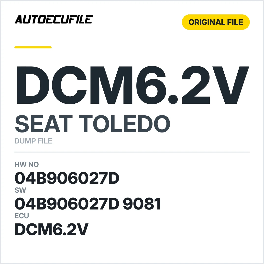 SEAT TOLEDO DCM6.2V 04B906027D 04B906027D 9081 DUMP