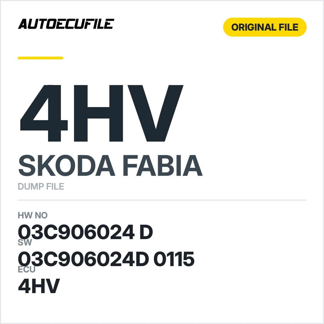 SKODA FABIA 4HV 03C906024 D 03C906024D 0115 DUMP