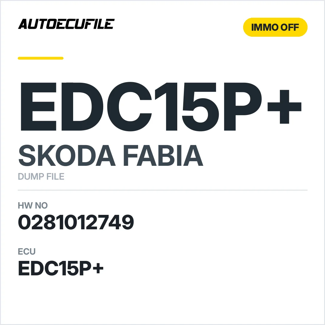 SKODA FABIA EDC15P+ 0281012749 045906019 CD IMMO OFF DUMP