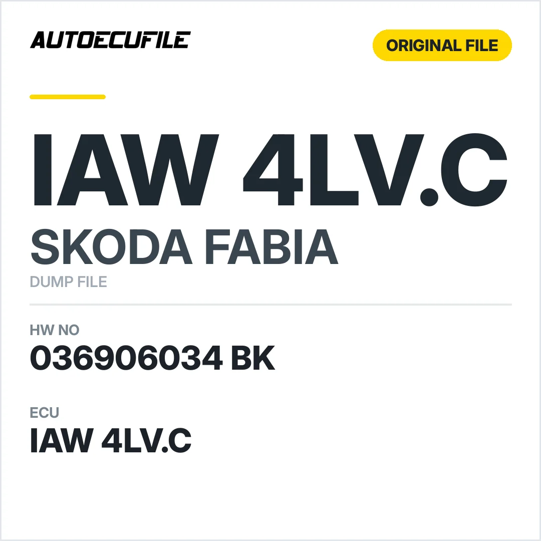 SKODA FABIA  IAW 4LV.C 036906034 BK DUMP