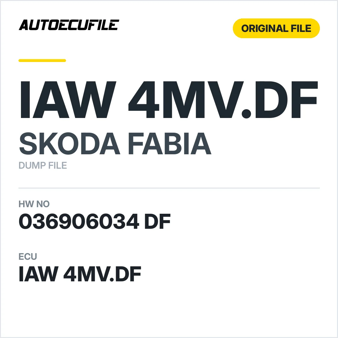 SKODA FABIA IAW 4MV.DF 036906034 DF DUMP