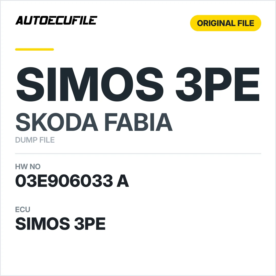 SKODA FABIA SIMOS 3PE 03E906033 A DUMP