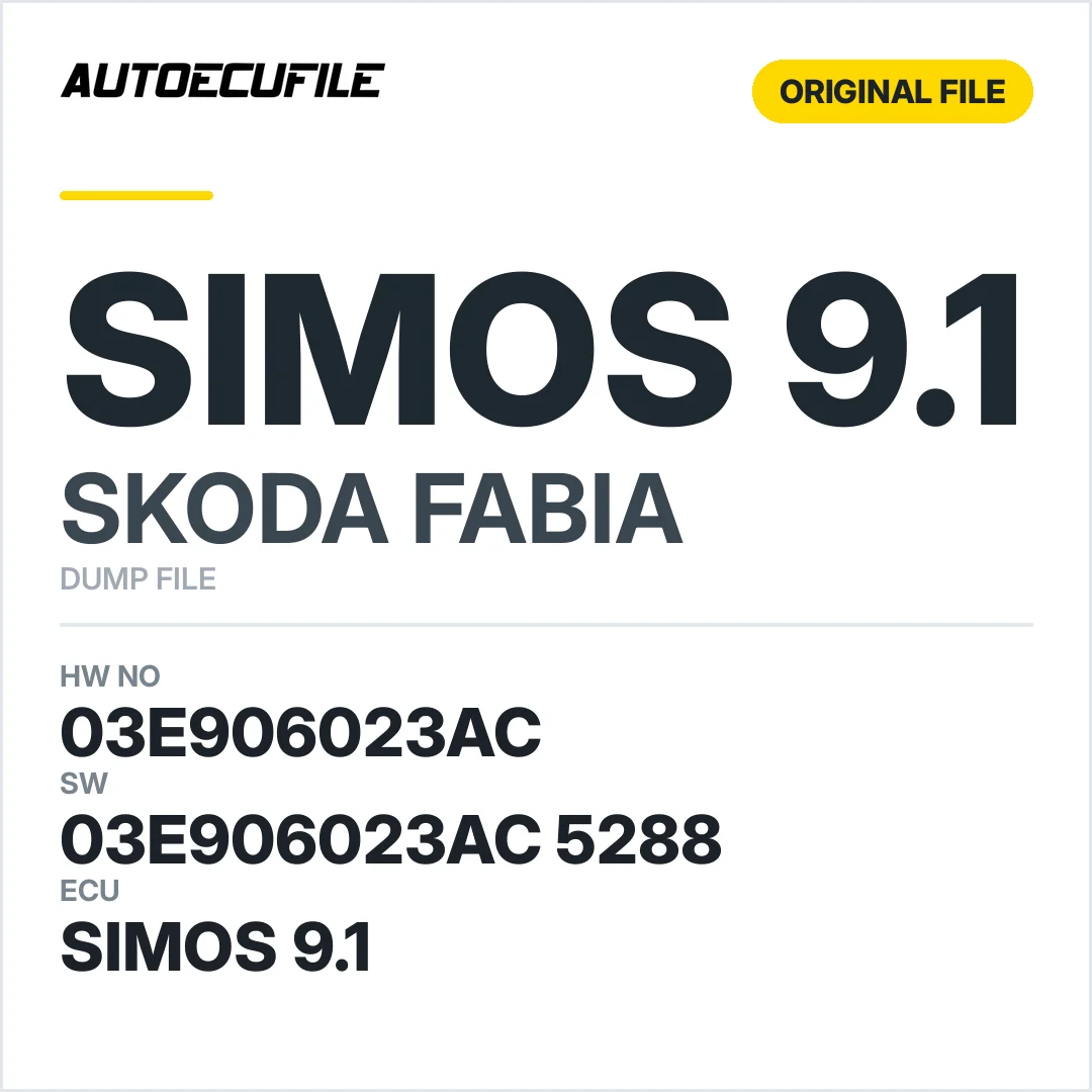 SKODA FABIA SIMOS 9.1 03E906023AC  5288 DUMP