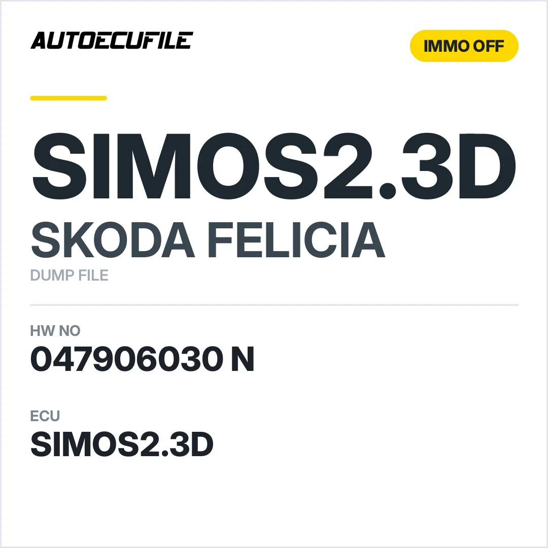 SKODA  FELICIA SIMOS2.3D  047906030 N IMMO OFF DUMP
