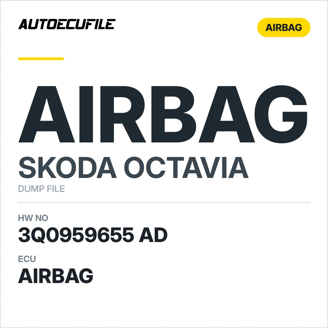 SKODA OCTAVIA AIRBAG 3Q0959655 AD DUMP