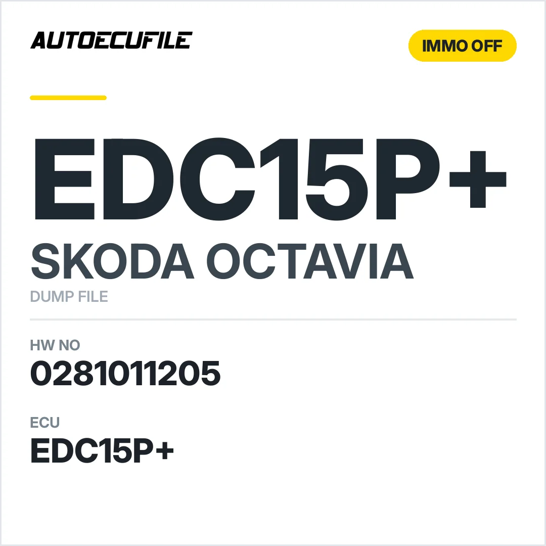 SKODA OCTAVIA EDC15P+ 0281011205 038906019 KD IMMO OFF DUMP