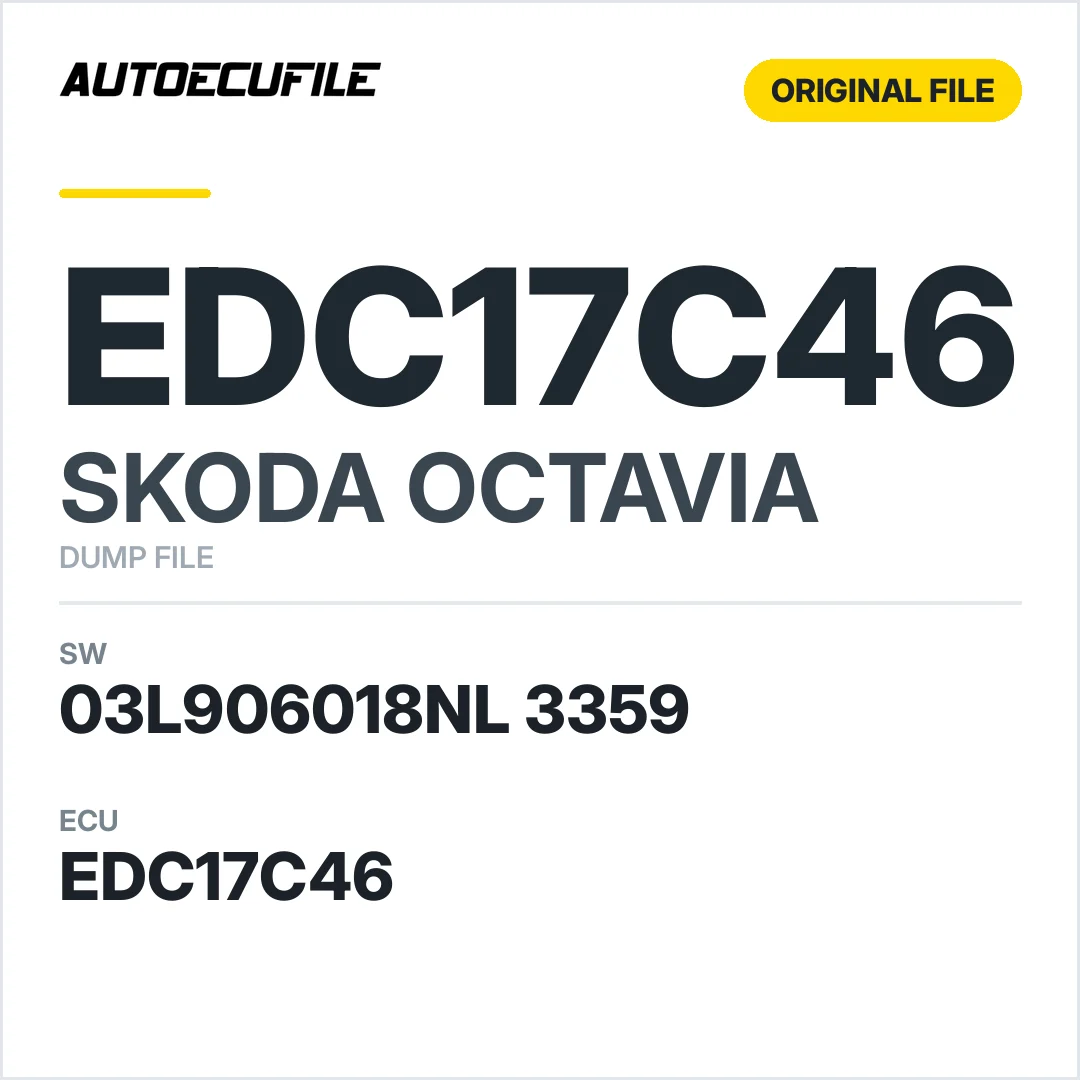 SKODA OCTAVIA EDC17C46 03L906018NL 3359 1037524635 DUMP