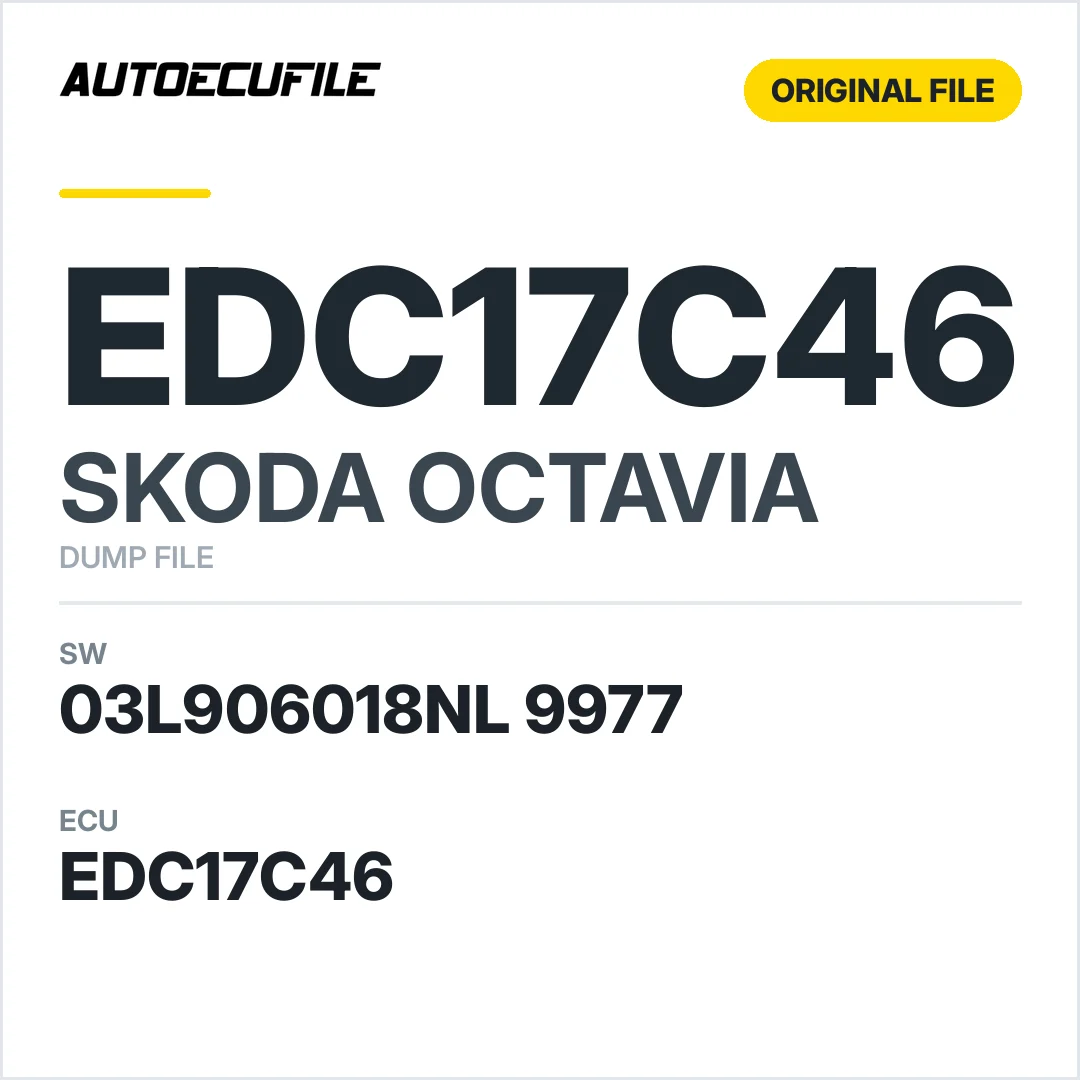 SKODA OCTAVIA EDC17C46 03L906018NL 9977 1037560930 DUMP