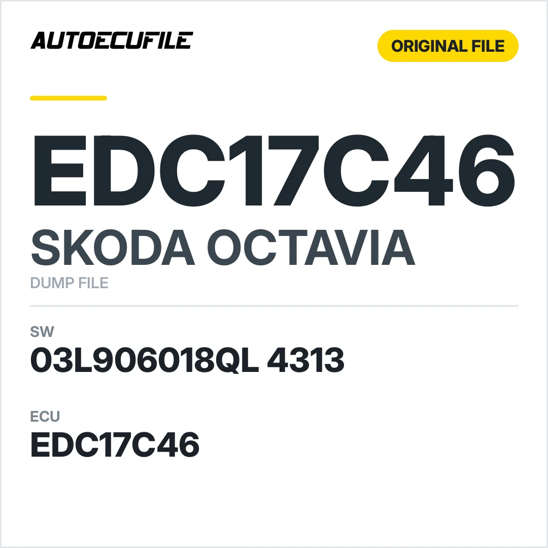 SKODA OCTAVIA EDC17C46 03L906018QL 4313 1037527092 DUMP