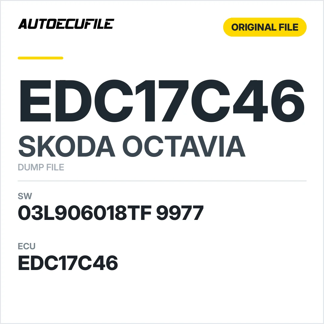 SKODA OCTAVIA EDC17C46 03L906018TF 9977 1037558580 DUMP