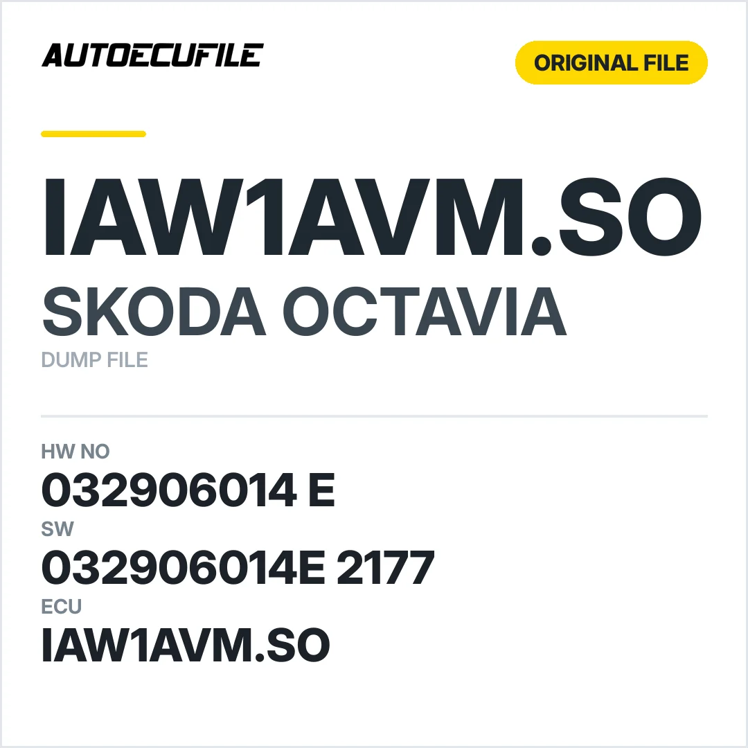 SKODA OCTAVIA IAW1AVM.SO 032906014 E 032906014E 2177 DUMP